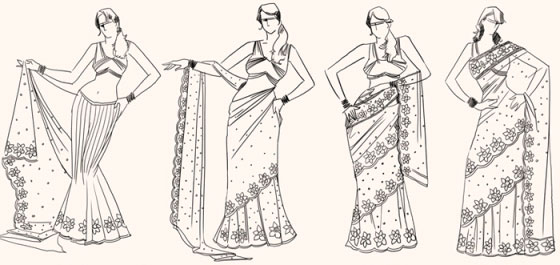 comment coudre un sari indien