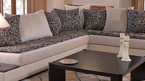Salon marocain moderne: achat salon oriental contemporain gris pas ... Salon berbere moderne