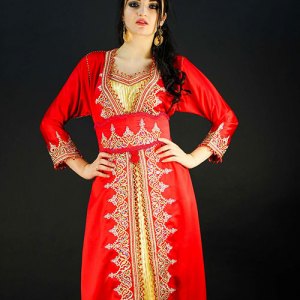 caftan-dore-rouge