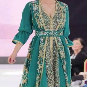 caftan dubai vert pour femme