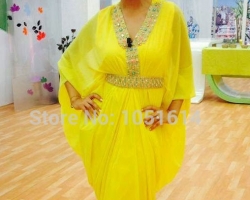 caftan-jaune-pas-cher