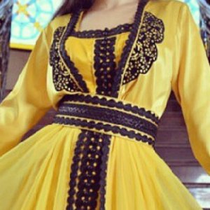 djellaba-jaune-noir-pas-cher