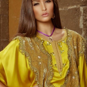 djellaba-jaune-satin-de-soie