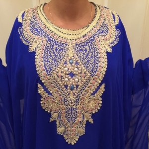 robe-dubai-bleu-crepe-polyester-pas-cher