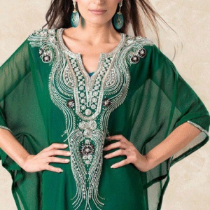 robe-dubai-verte-argent-henne