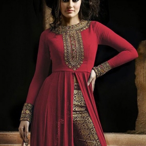 salwar-kameez-rouge-argent