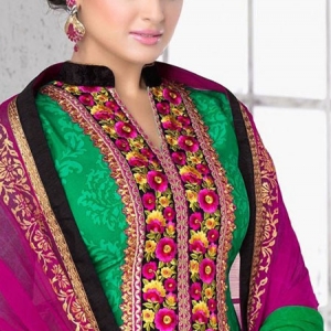 salwar-kameez-vert-rose