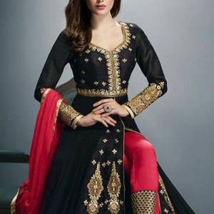 sari-indien-noir-or
