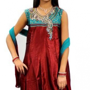sari-indien-rouge-et-vert