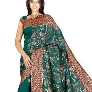 sari-indien-vert-traditionnel