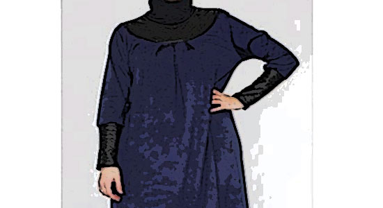 abaya bleu