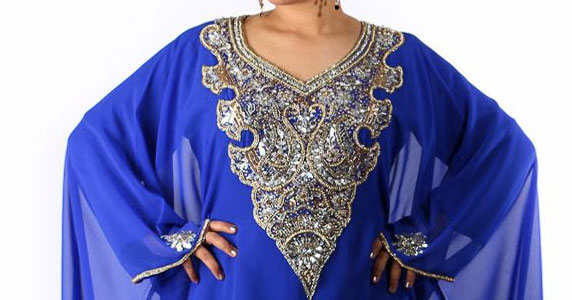 robe dubai bleu