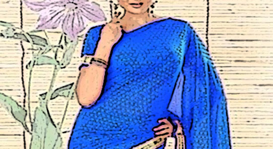 sari indien bleu