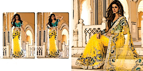 sari indien jaune