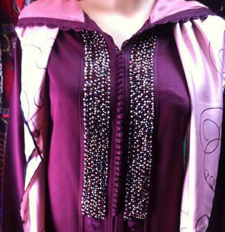 djellaba marocaine perlee strass