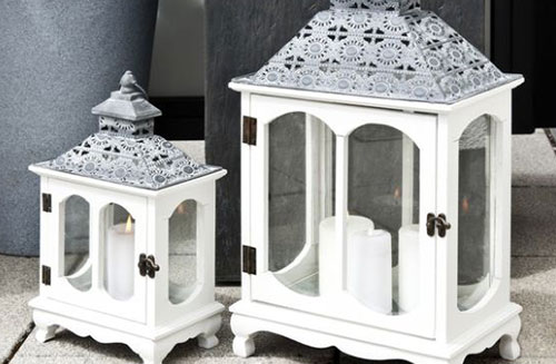 lanterne orientale blanche cubique