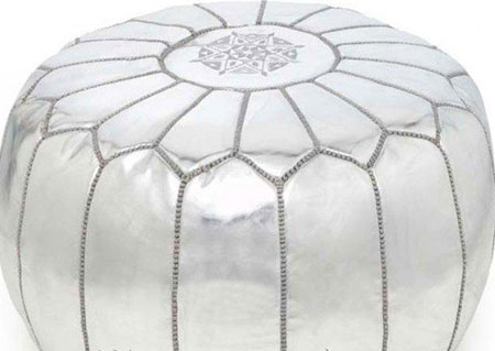 pouf marocain argent pas cher