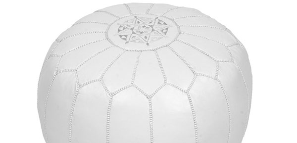 pouf marocain blanc